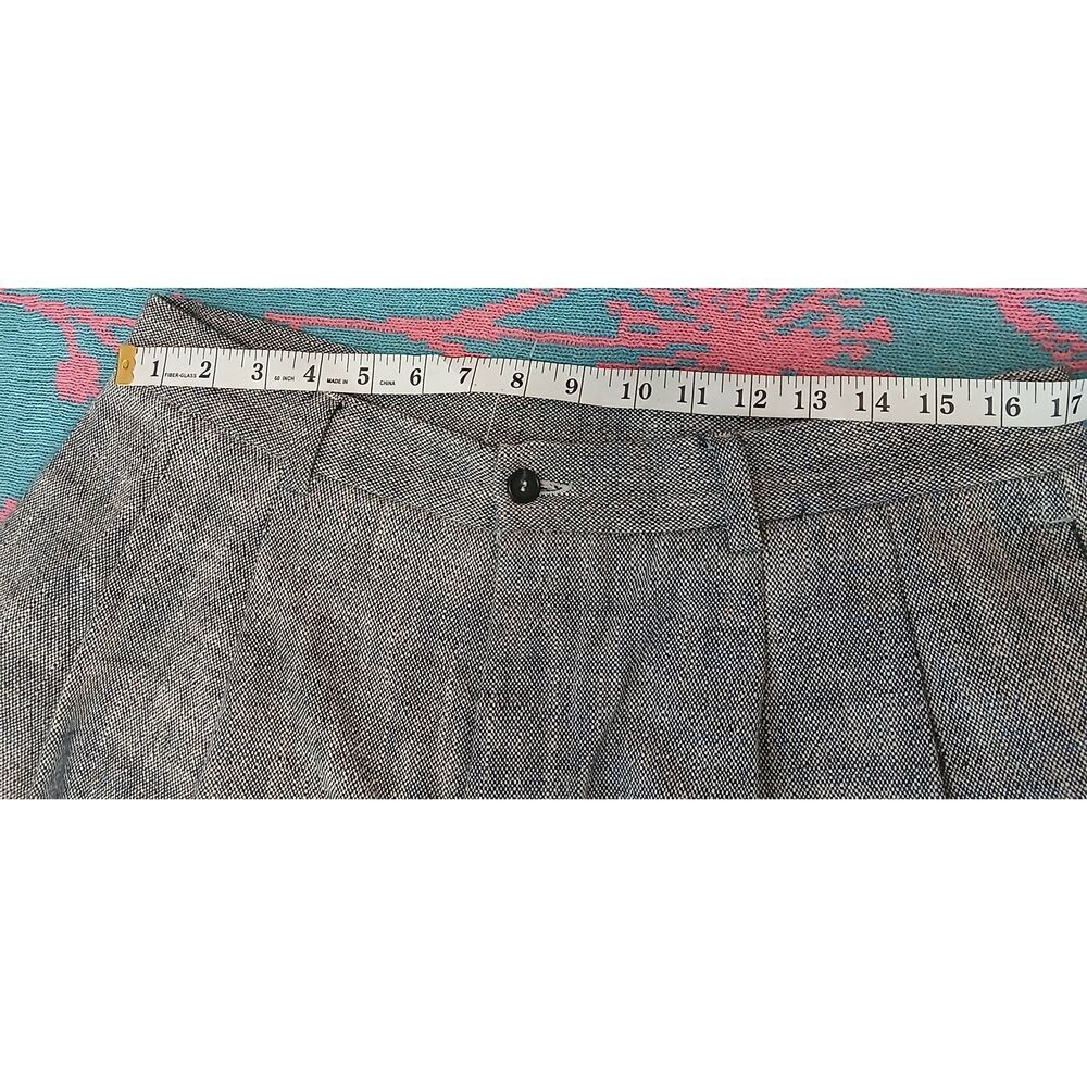 Maison flaneur womens Sz16 Italian linen wide leg shorts gray head knee length - Picture 8 of 11